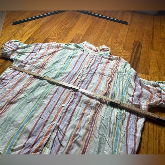 American Eagle Oversized Striped Button-Down Shirt – Size L - Picture 5 of 7